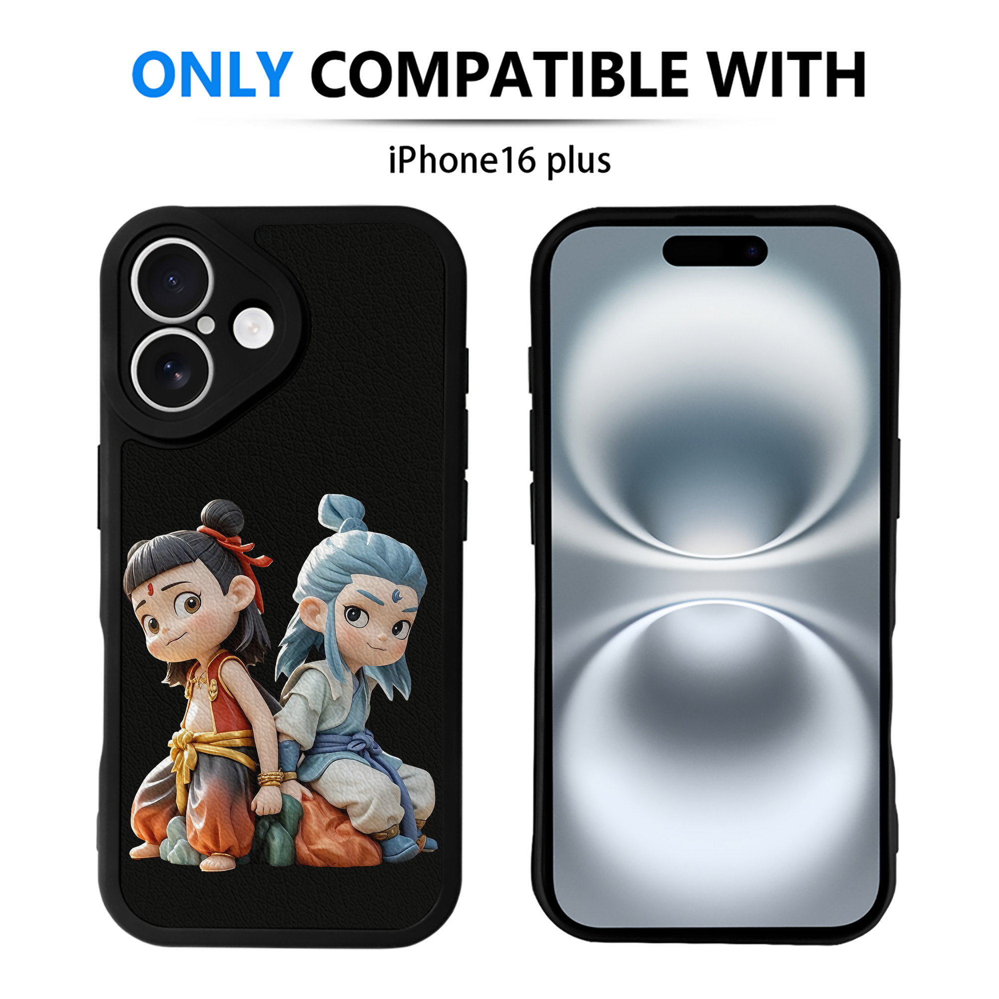 （画像用） Ne Zha 2 ナタ 魔童の大暴れ 【iPhone 16シリーズ対応】シリコンスマホケース（レザー調） 材質：シリコン